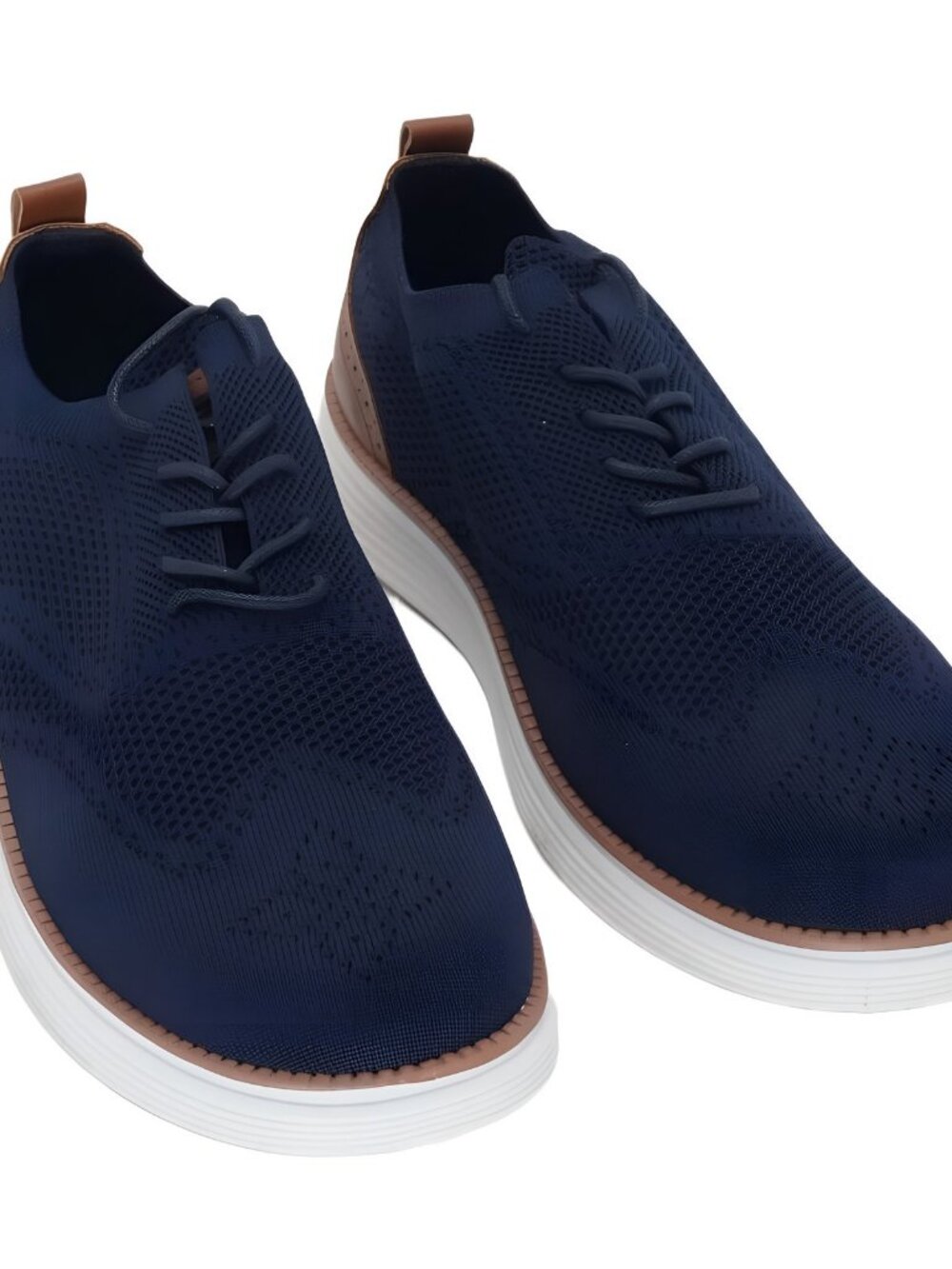 Akademiks Men's Olney Wingtip Knit Oxford Dress Shoes Navy Size 11M
